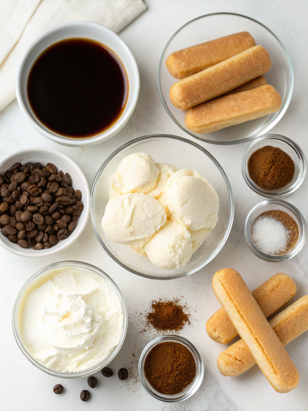 Ingredients for No-Churn Tiramisu Ice Cream