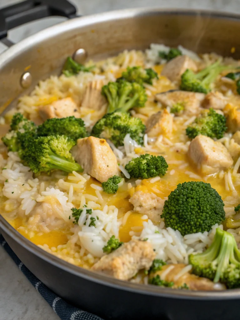 One-Pot Cheesy Chicken, Broccoli, and Rice