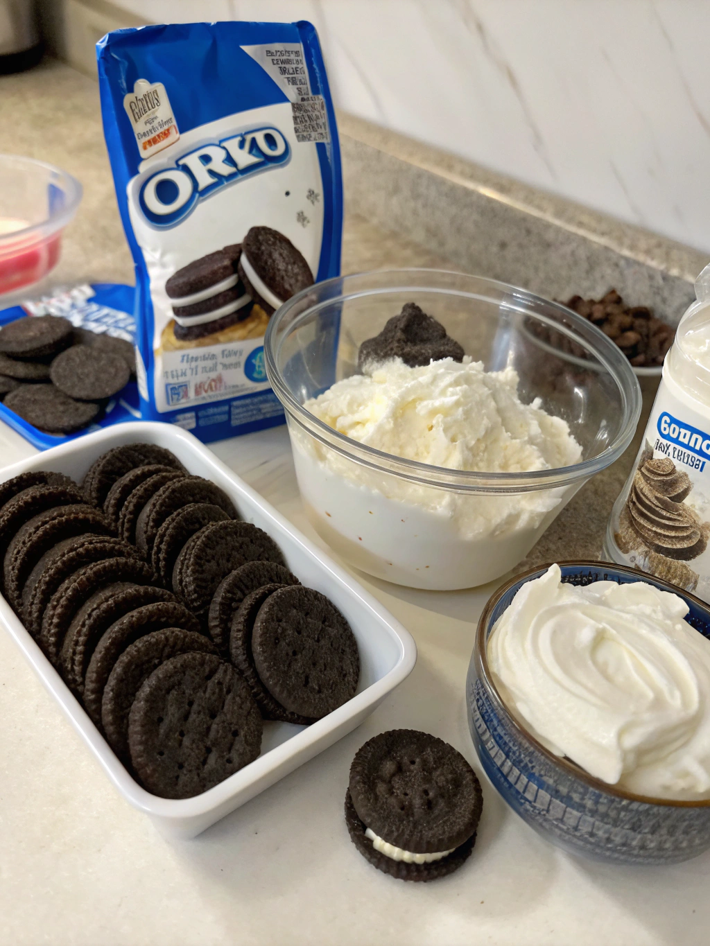 Ingredients for Oreo Icebox Cake