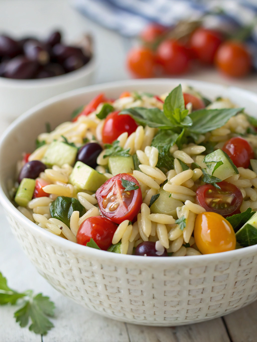 Orzo Pasta Salad Preparation