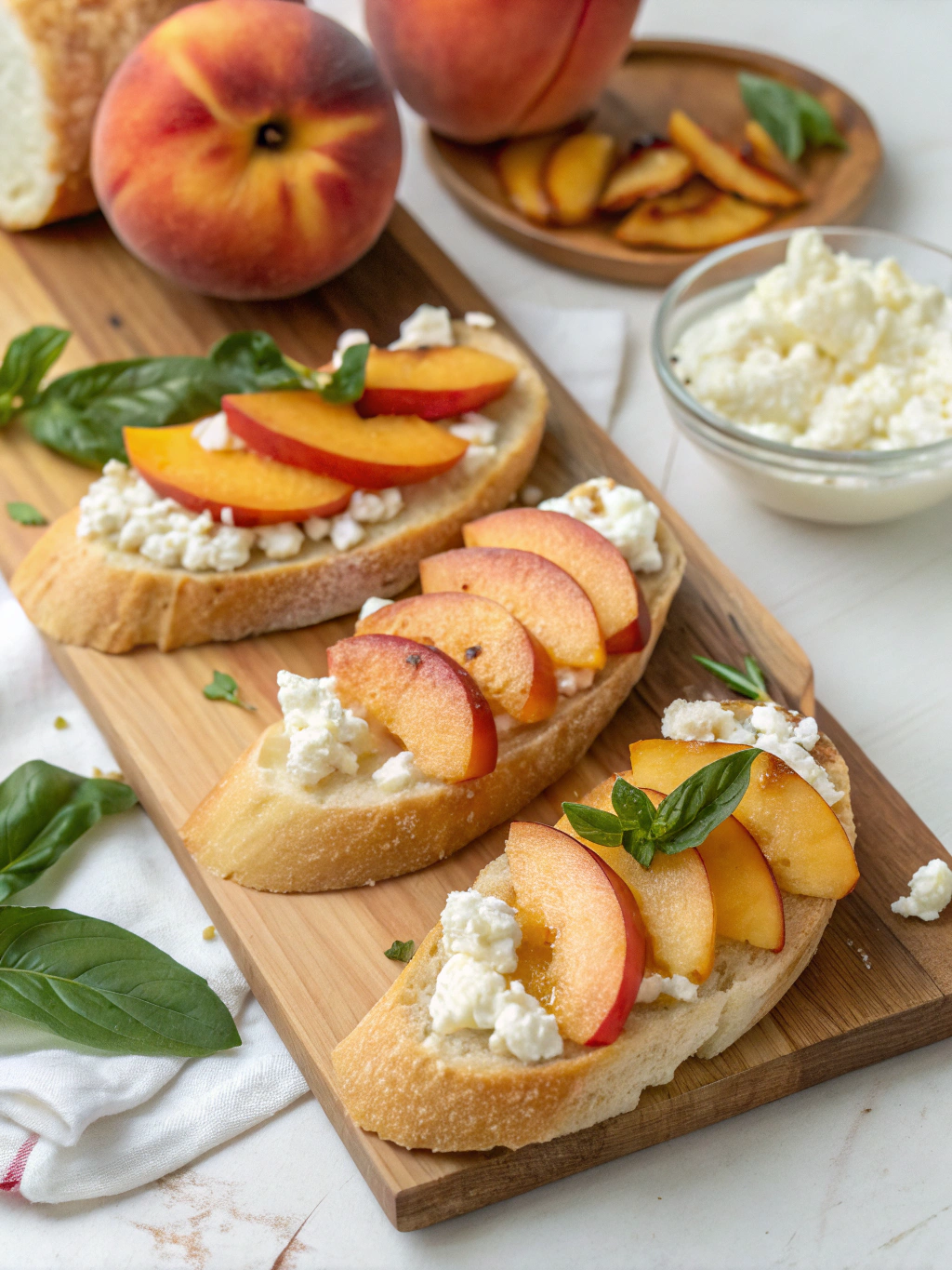 Ingredients for Peach Bruschetta
