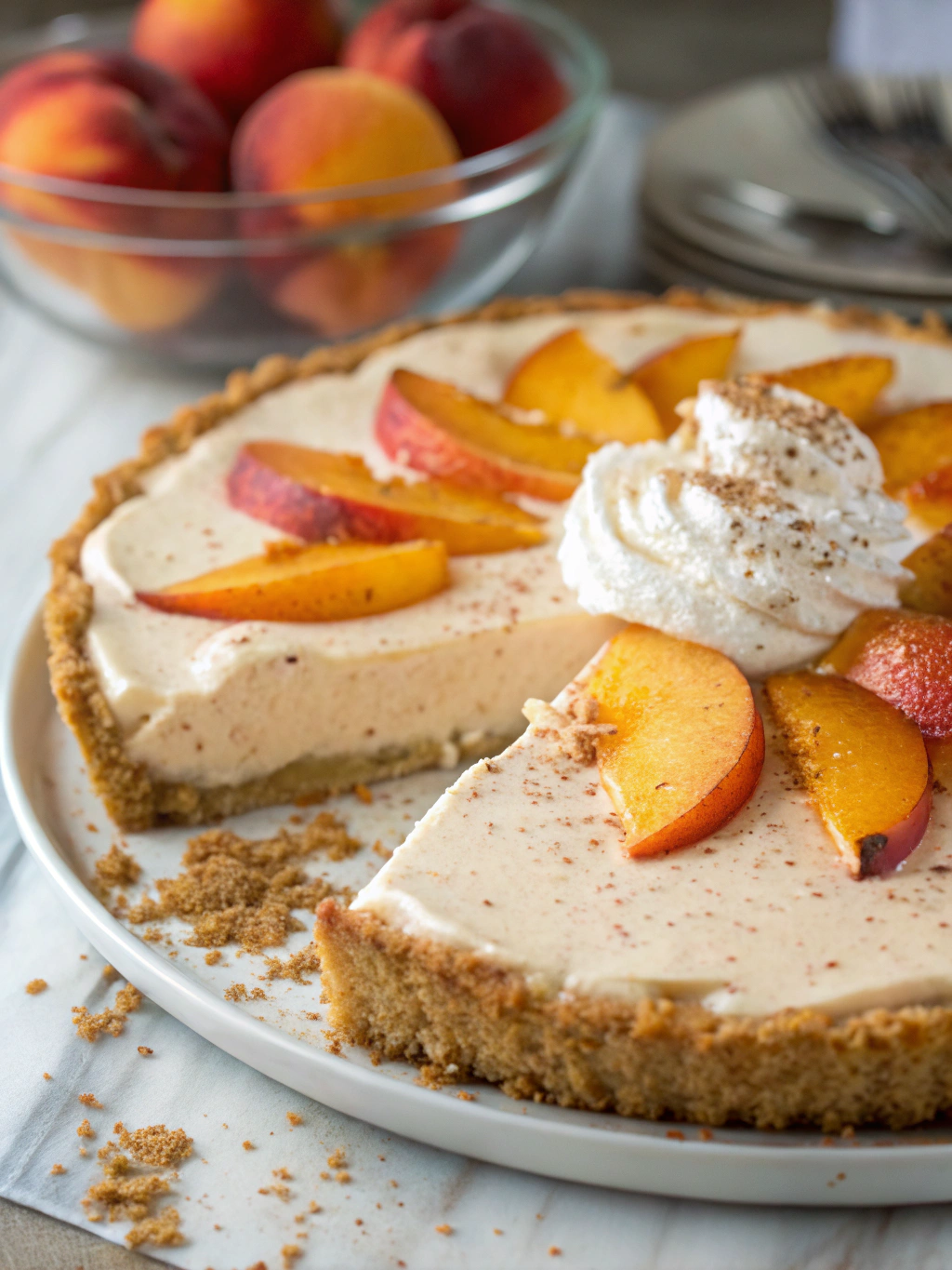 Peaches and Cream Icebox Pie