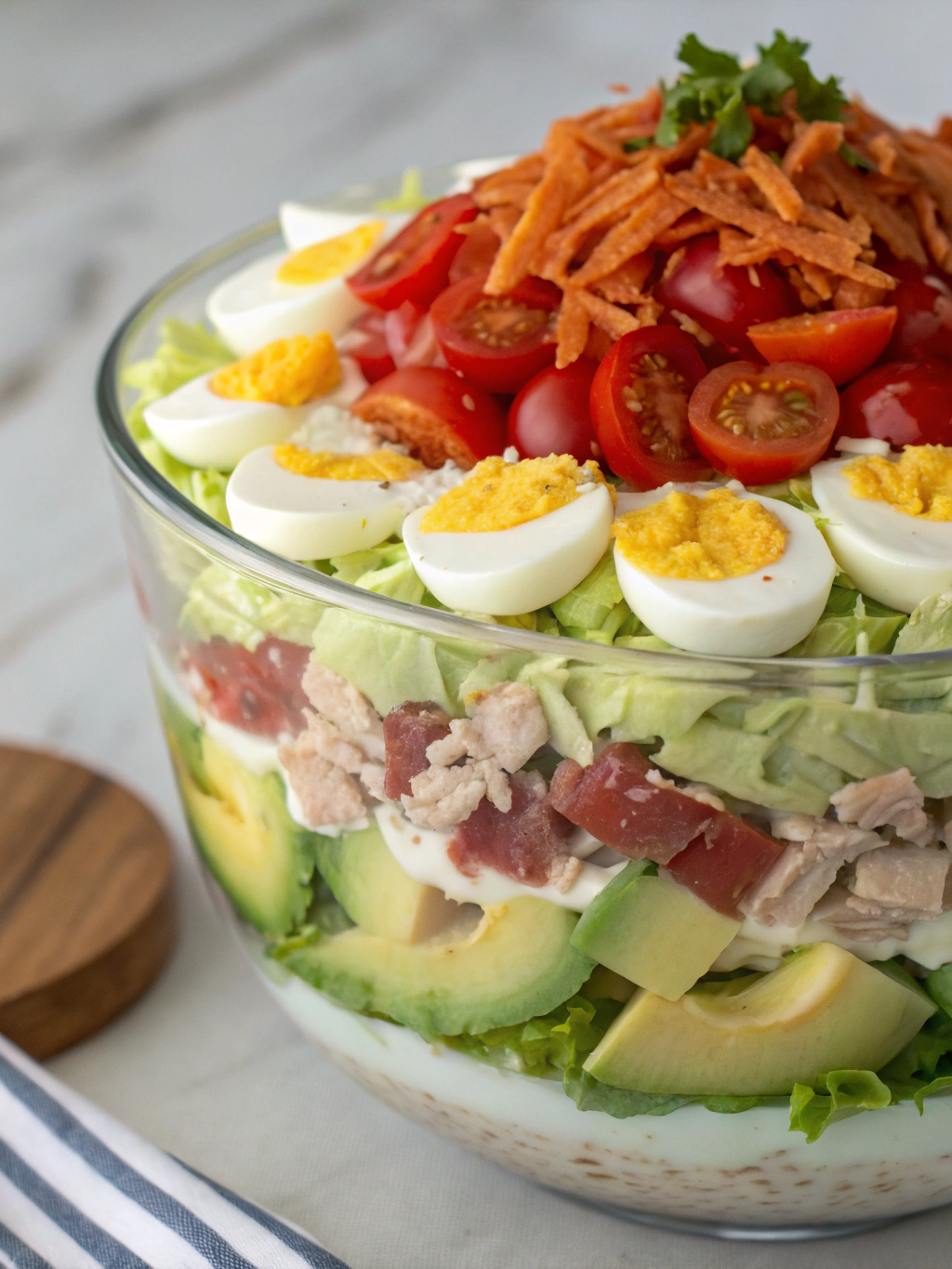 Seven Layer Salad Preparation