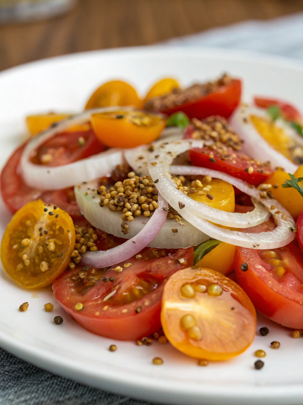 Shallot Mustard Tomato Salad