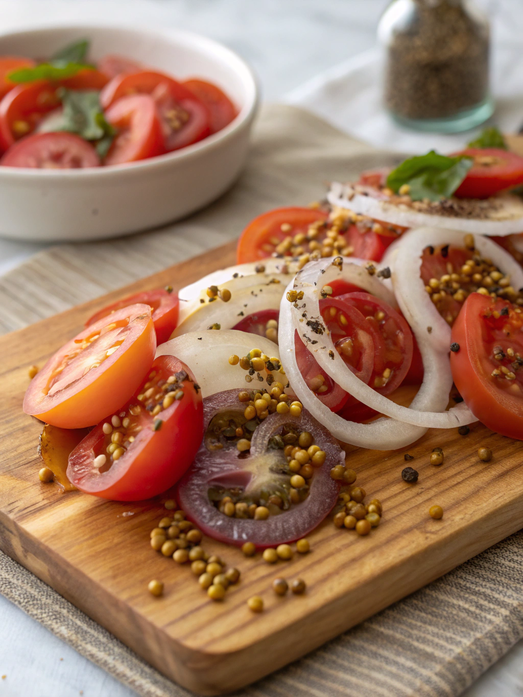 Shallot Mustard Tomato Salad Ingredients