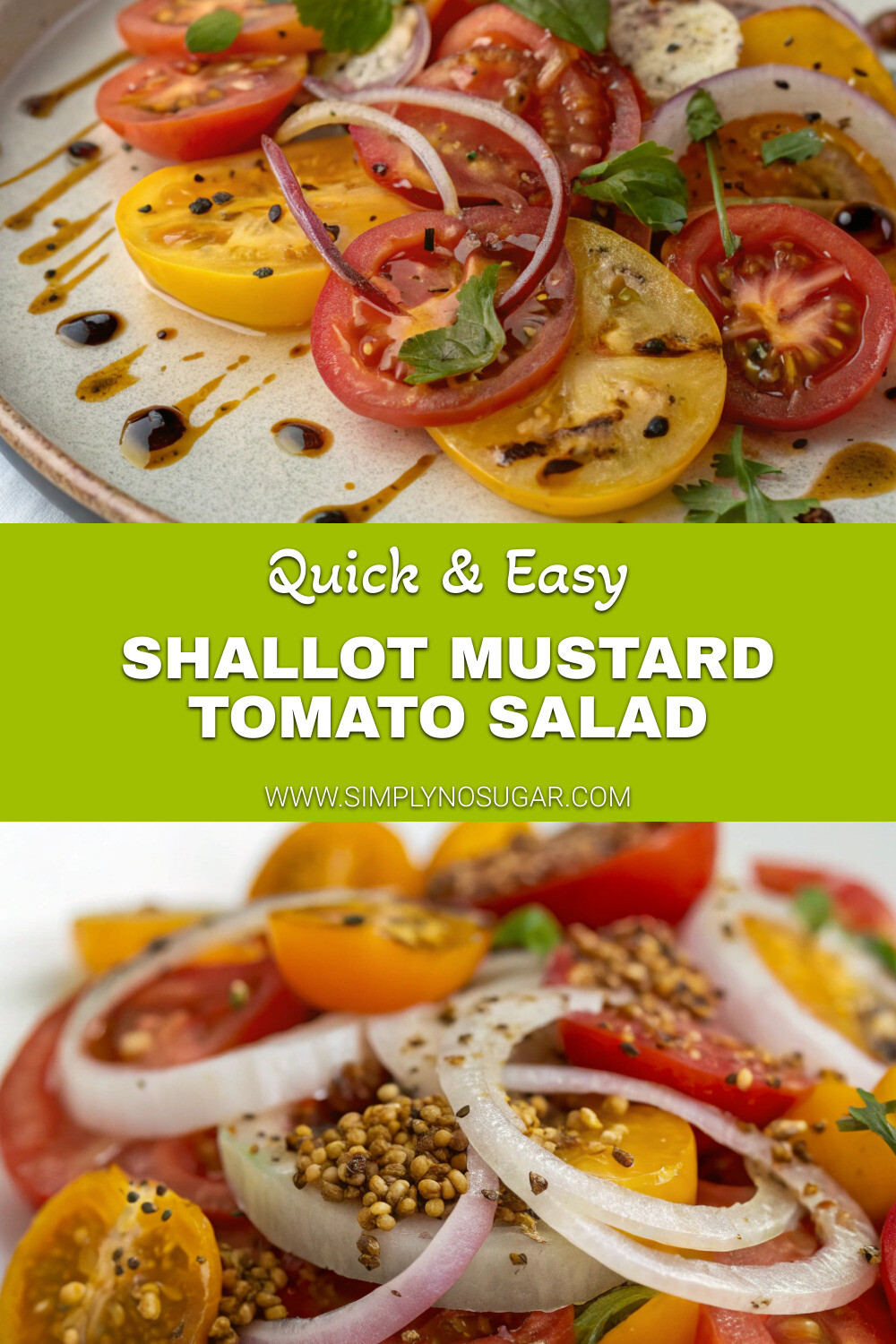 Shallot Mustard Tomato Salad Pinterest Image
