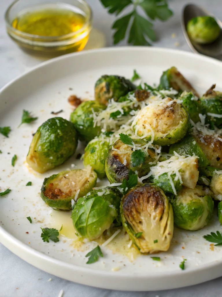 Smashed Brussels Sprouts with Parmesan and Garlic