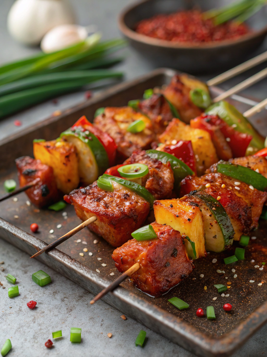 Spicy Korean Fusion BBQ Skewers