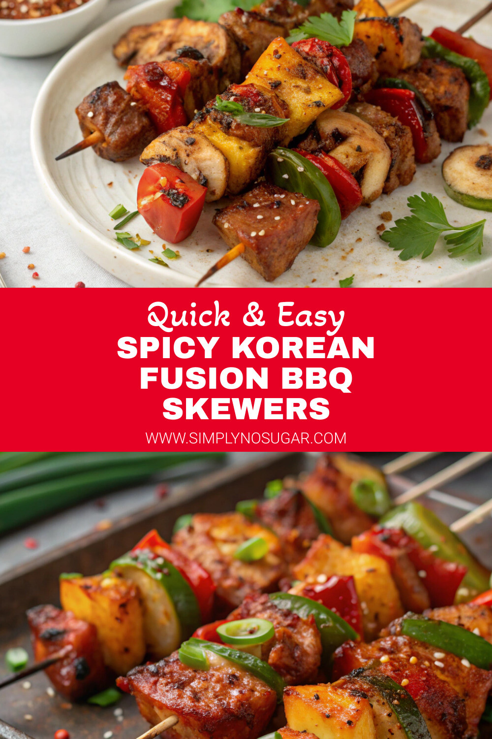 Spicy Korean Fusion BBQ Skewers pinterest