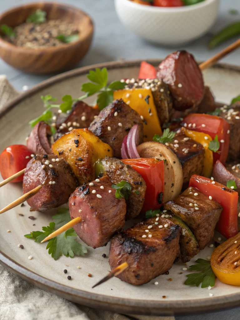 Steak and Sausage Kabobs