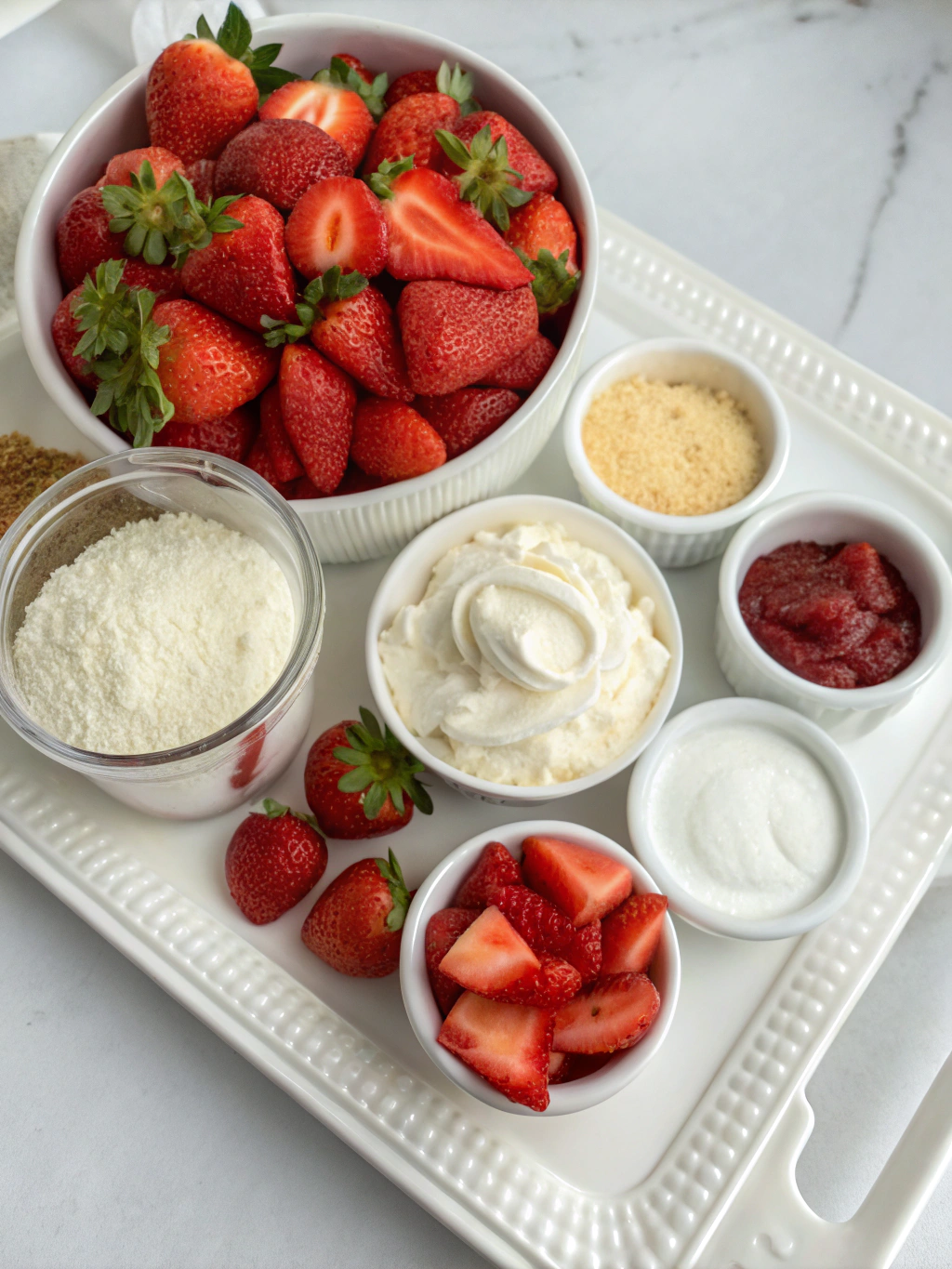 Ingredients for Strawberry Cheesecake Dip