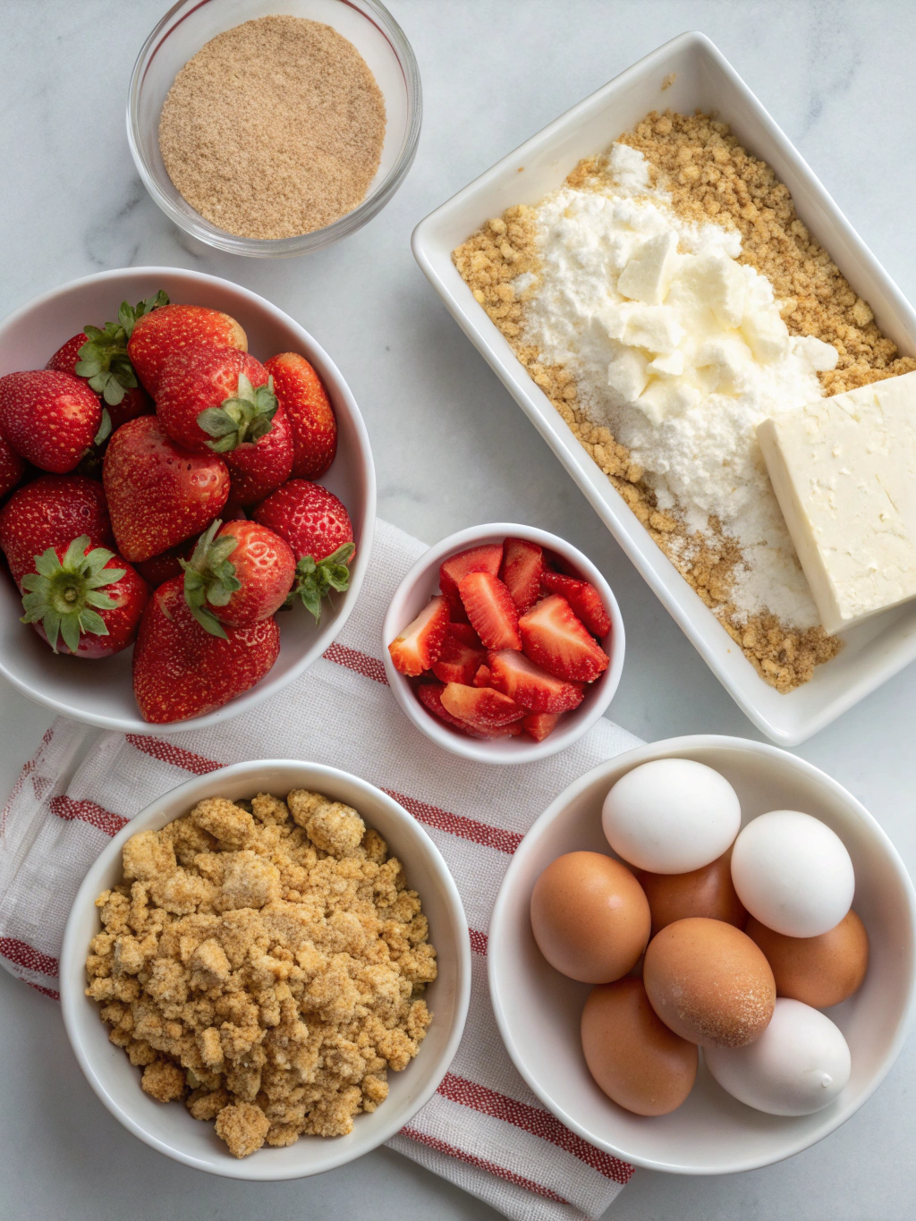 Strawberry Crunch Cheesecake ingredients