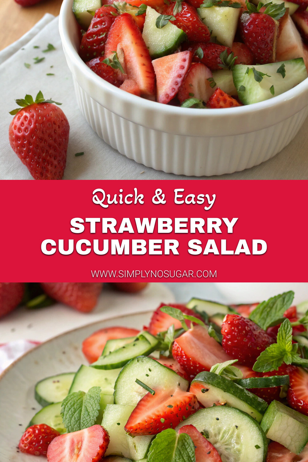 Strawberry Cucumber Salad Pinterest