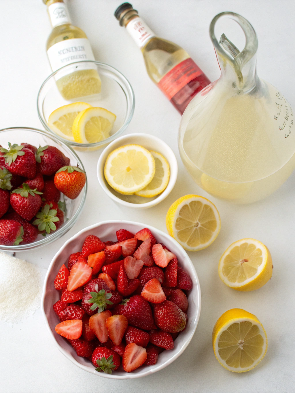 Strawberry Lemonade Sangria ingredients
