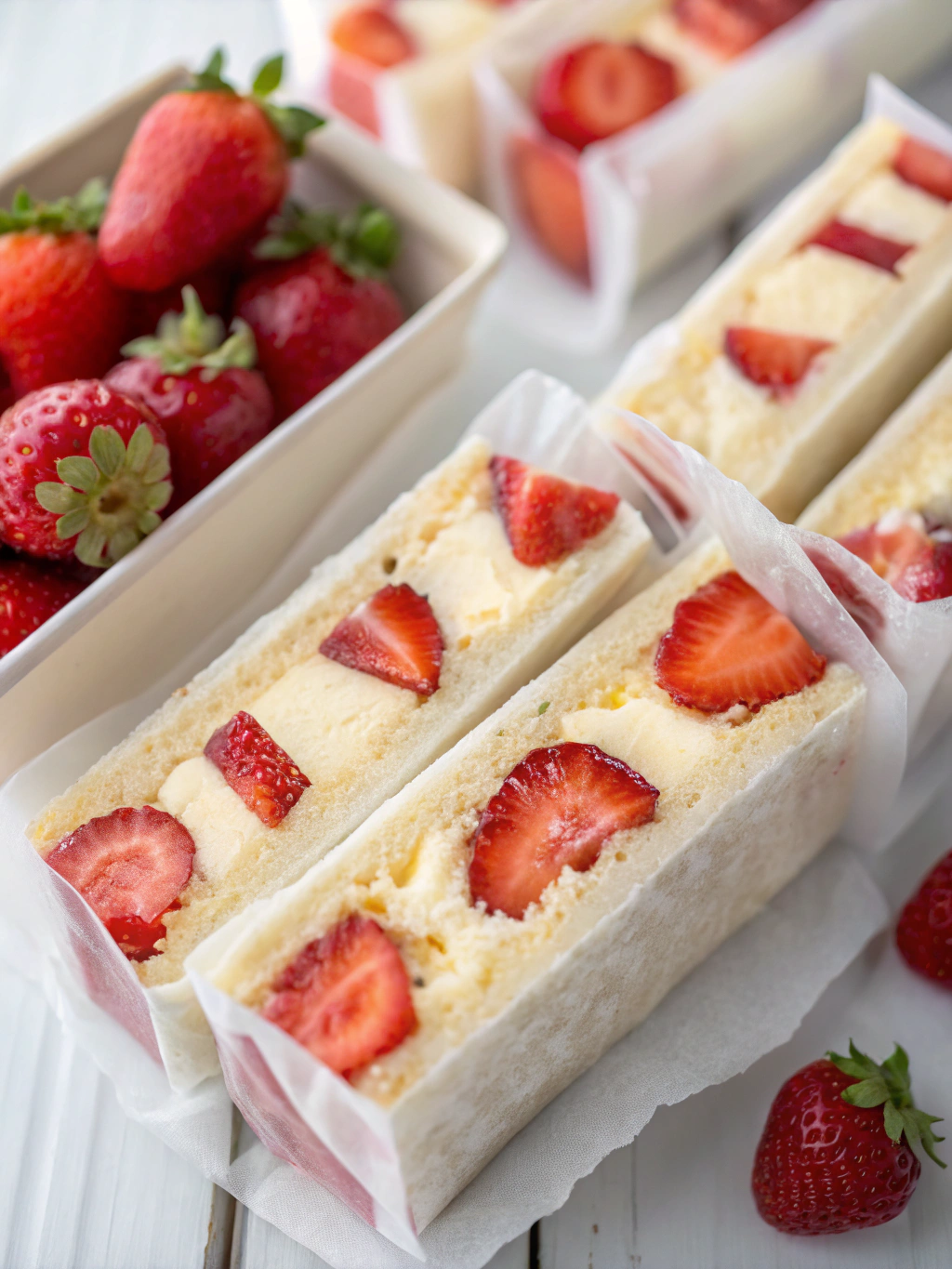 Ingredients for Strawberry Shortcake Ice Cream Bars