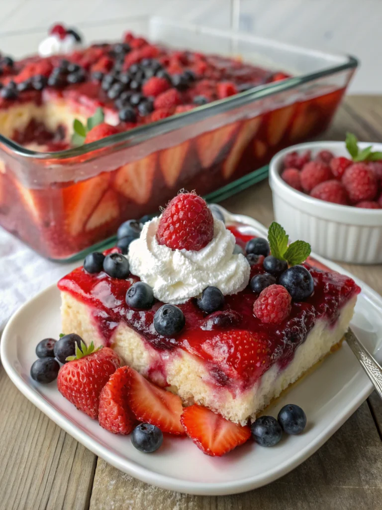 Summer Berry Poke Cake
