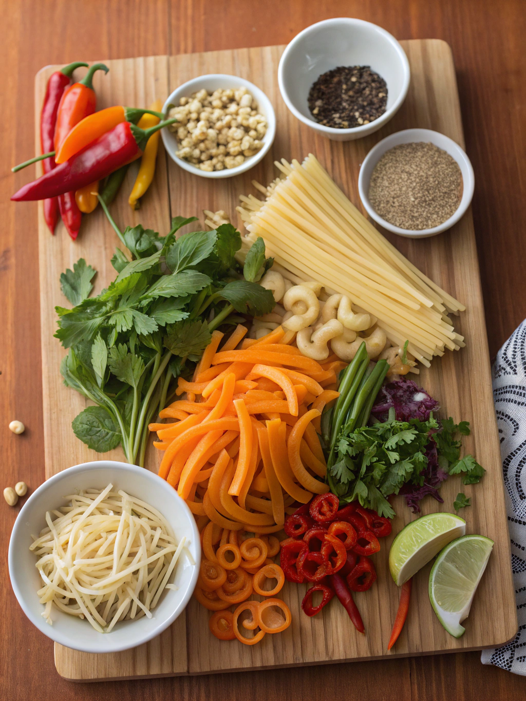 Thai Pasta Salad ingredients