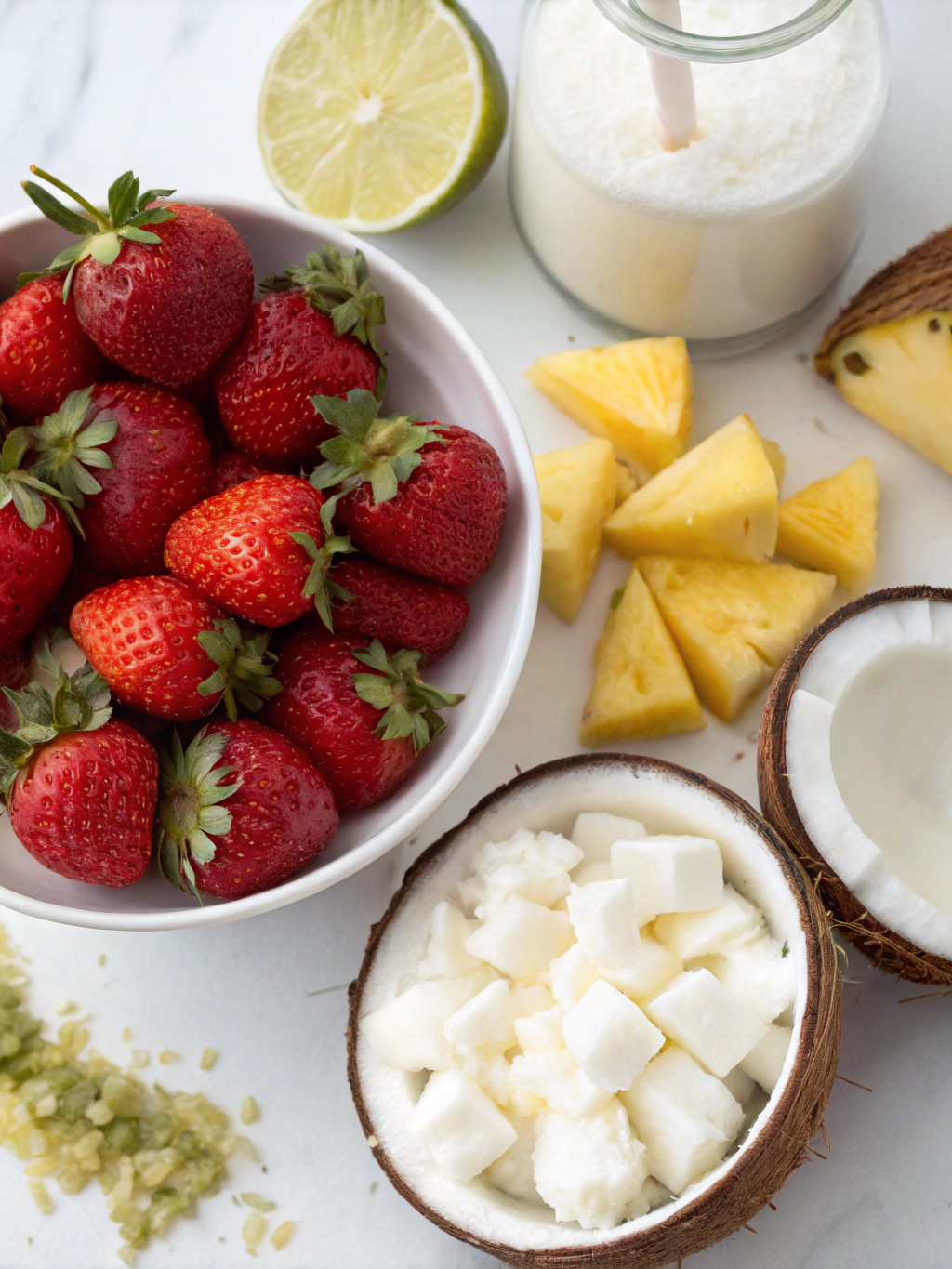 Virgin Strawberry Pina Colada Ingredients