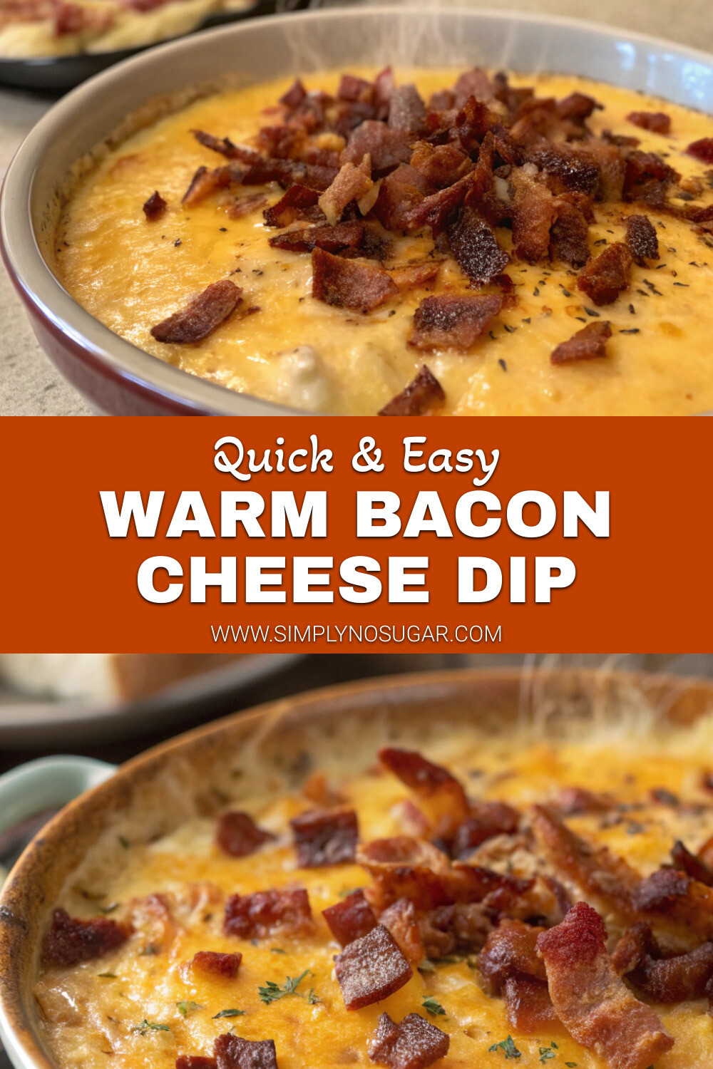 Warm Bacon Cheese Dip pinterest