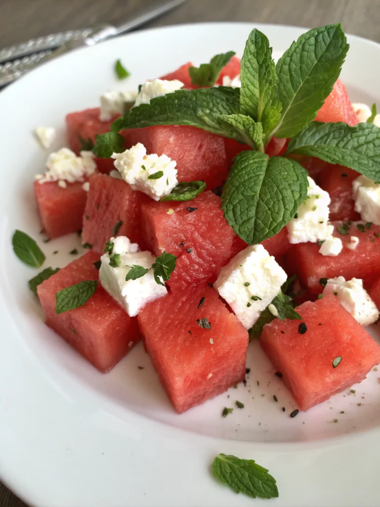 Watermelon and Feta Salad with Mint