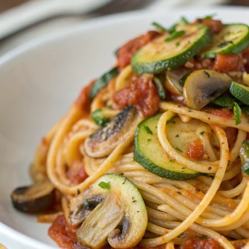 Zucchini Mushroom Pasta 1