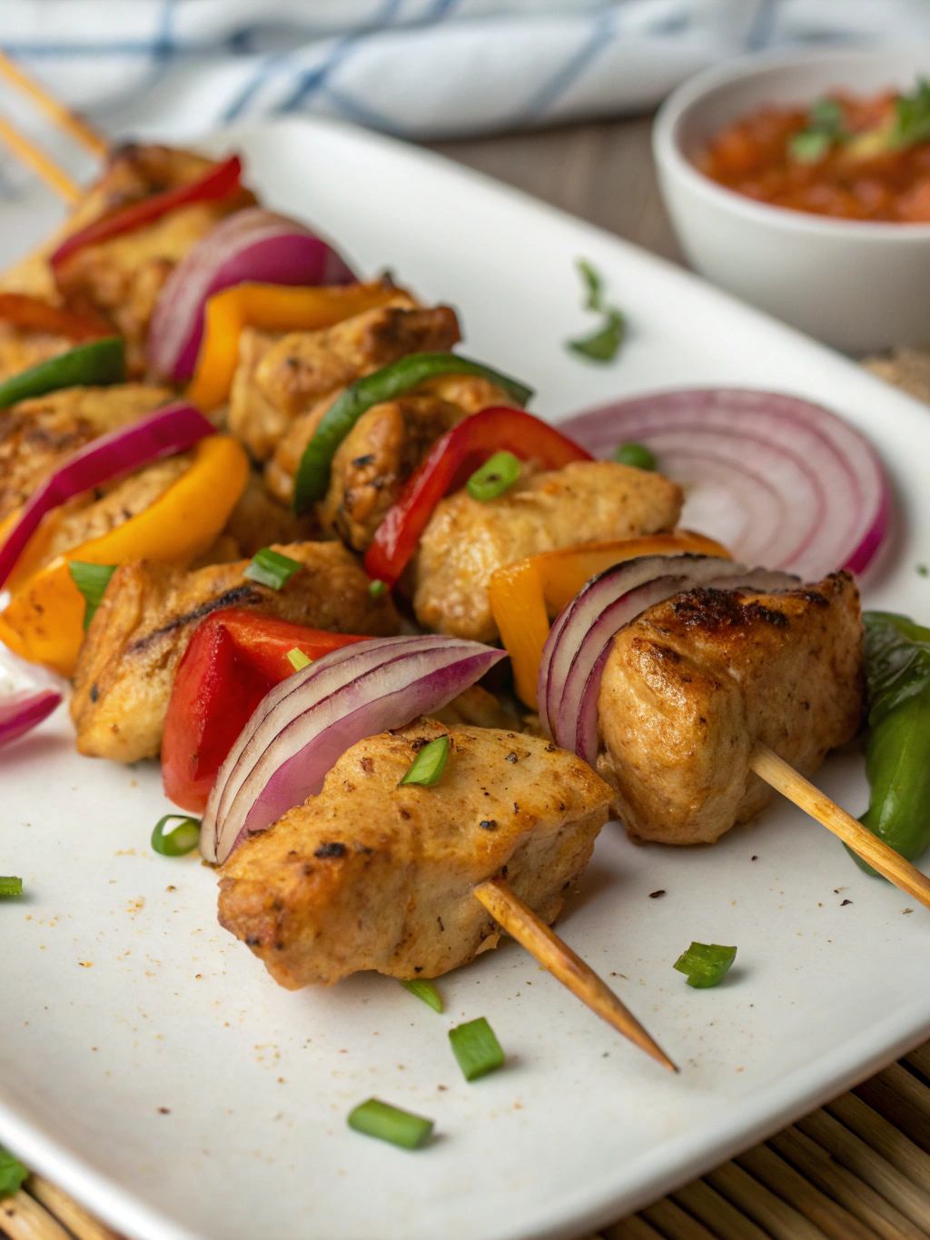 Baked Chicken Satay Skewers