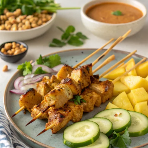 Baked Chicken Satay Skewers