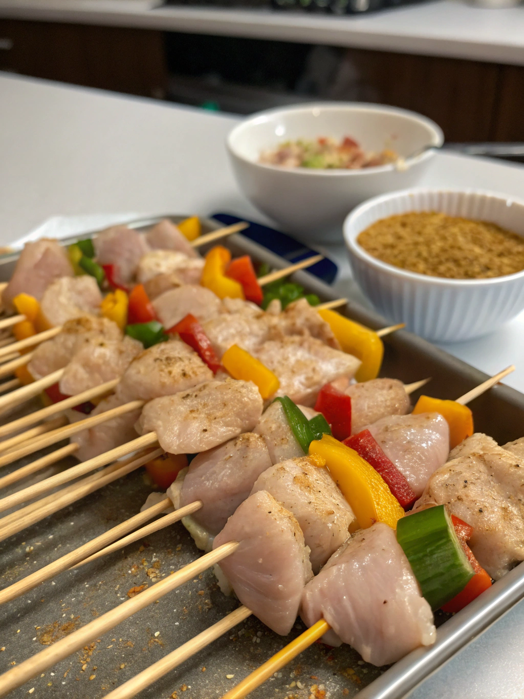 Ingredients for Baked Chicken Satay Skewers