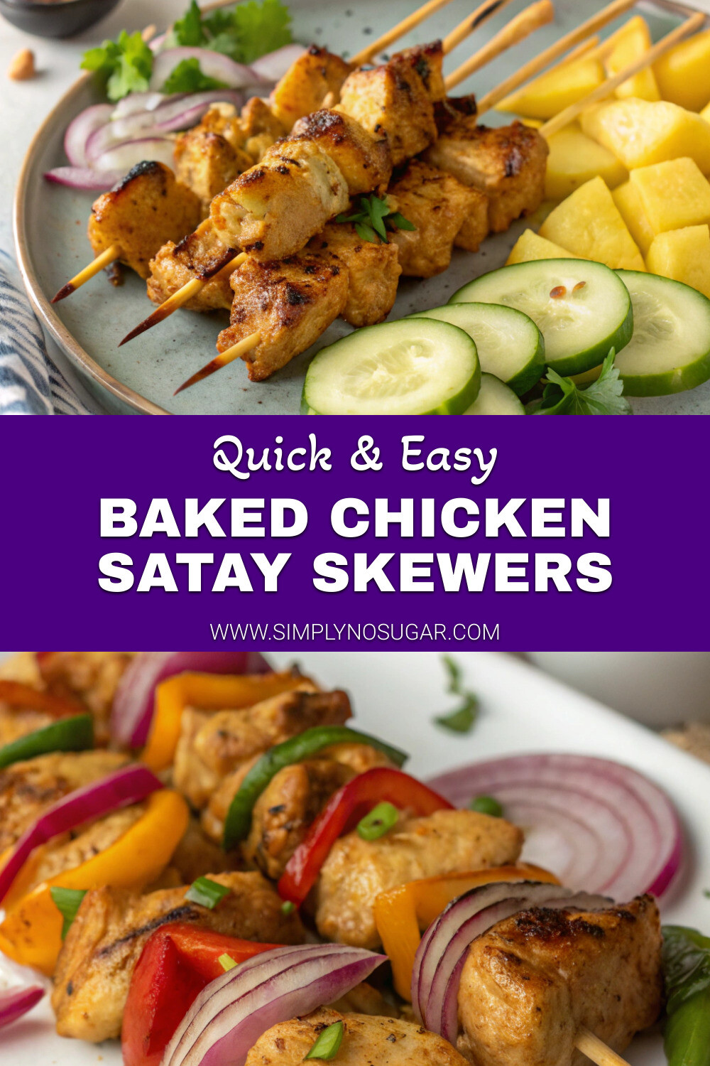 Baked Chicken Satay Skewers