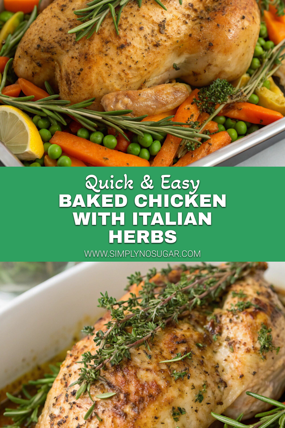 Baked Chicken with Italian Herbs pinterest