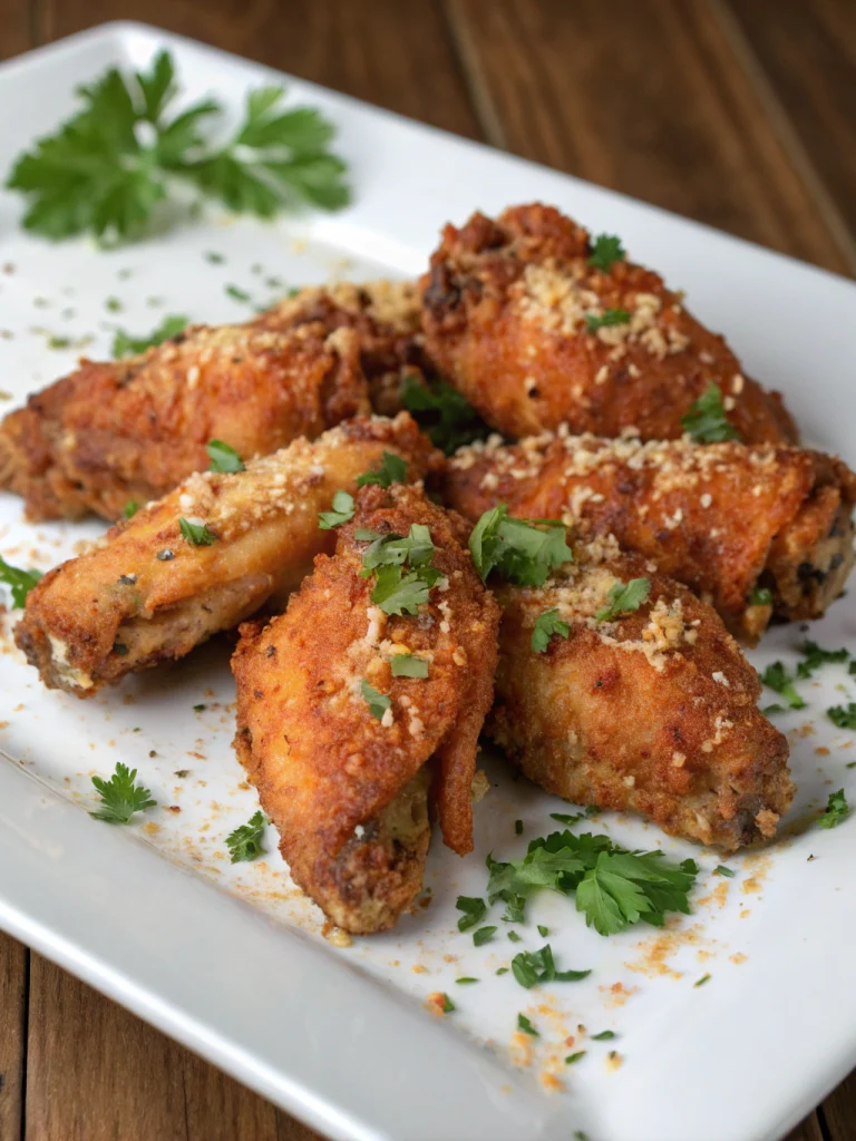 Buffalo Parmesan Baked Chicken Wings