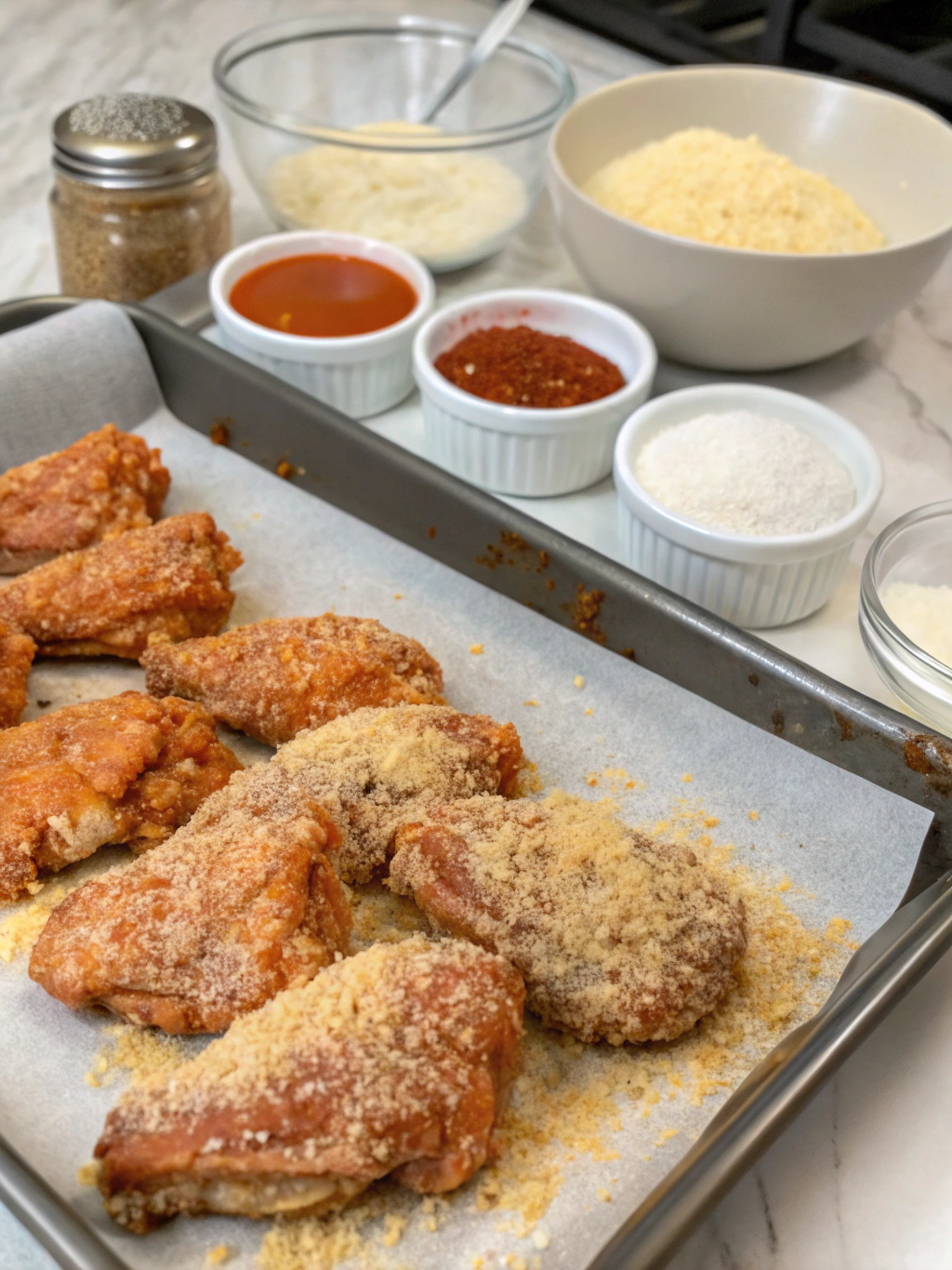 Buffalo Parmesan Baked Chicken Wings Ingredients