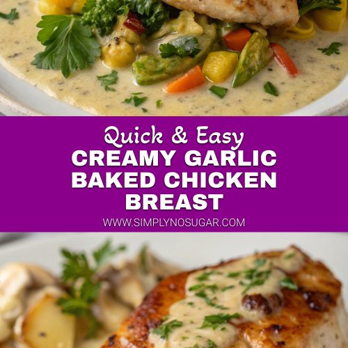 Creamy Garlic Baked Chicken Breast pinterest