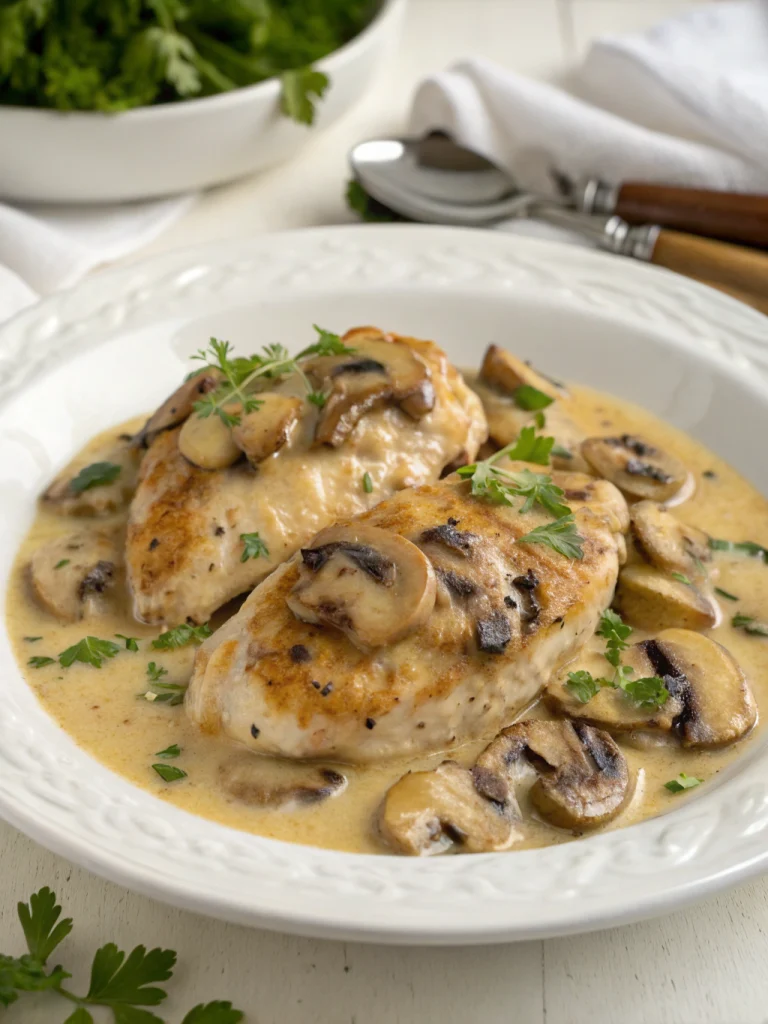 Creamy Mushroom Baked Chicken