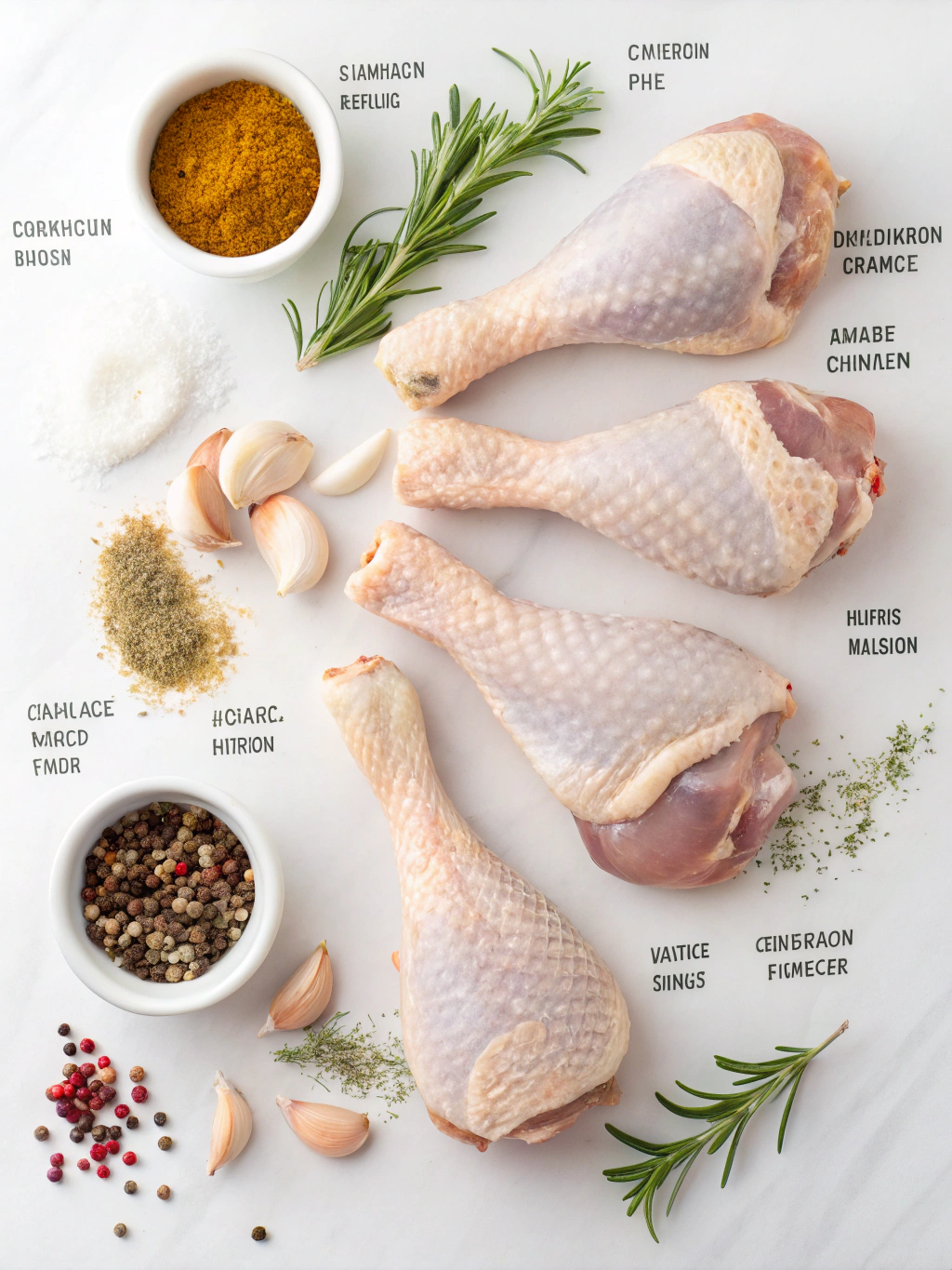 Ingredients for Easy Baked Chicken Drumsticks