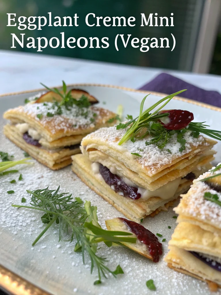 Eggplant Creme Mini Napoleons (Vegan)