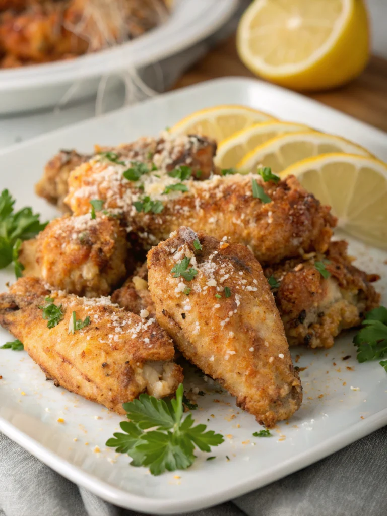 Garlic Parmesan Baked Chicken Wings