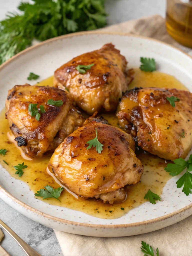 Honey Mustard Baked Chicken Thighs