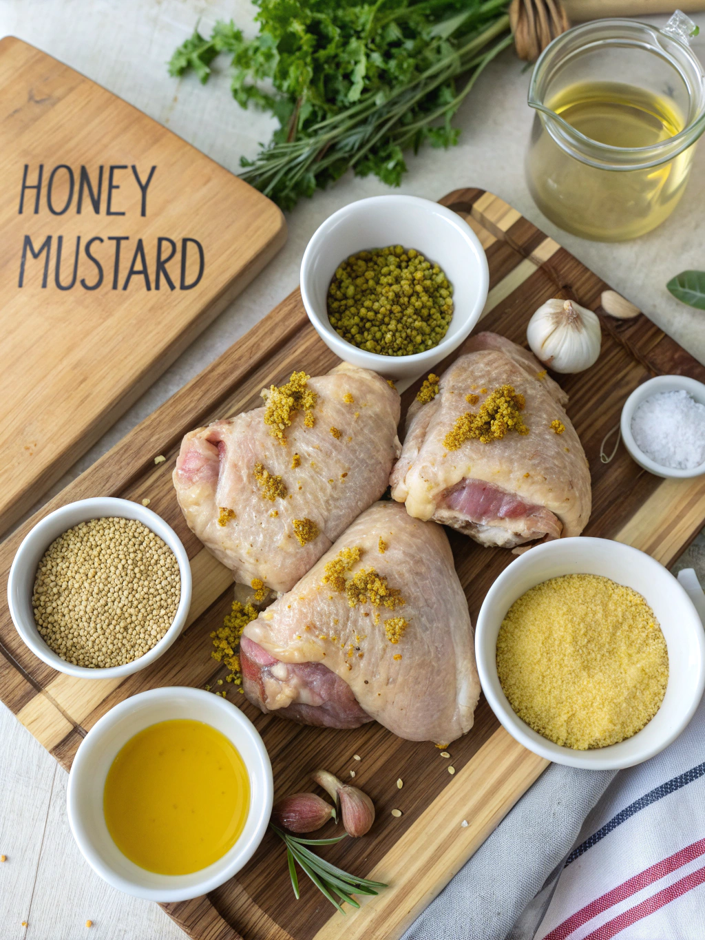 Ingredients for Honey Mustard Baked Chicken Thighs