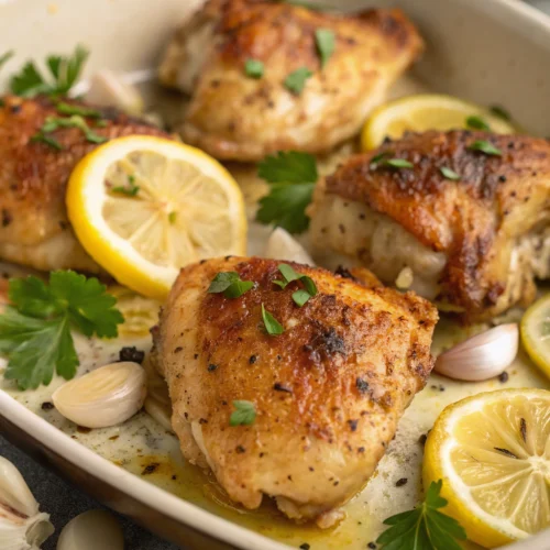 Lemon Garlic Baked Chicken Thighs 1