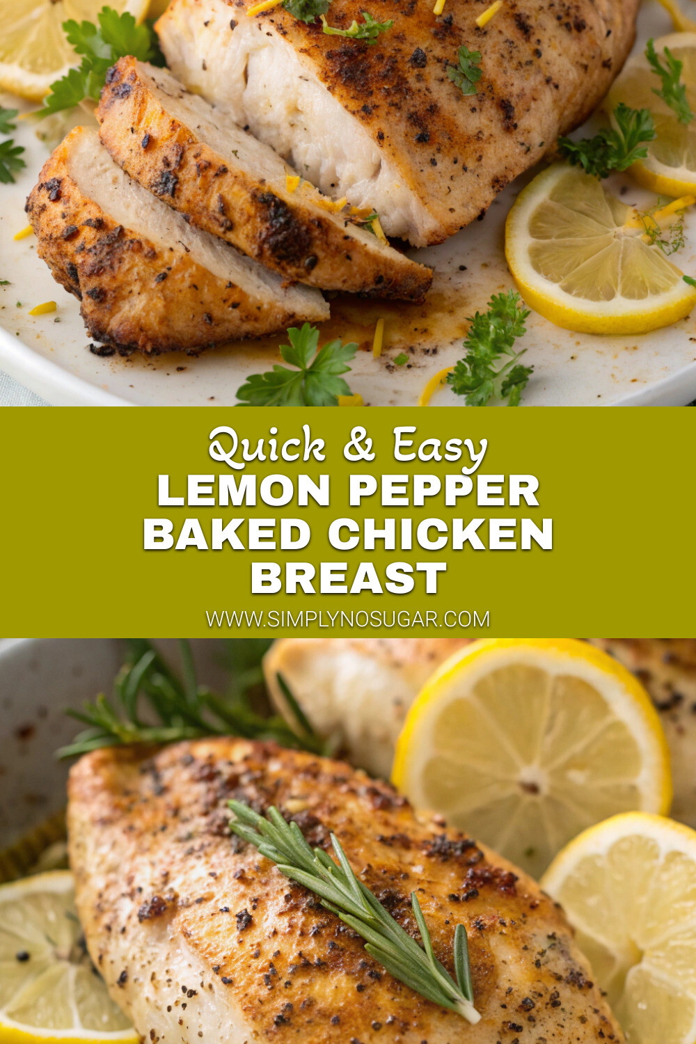 Lemon Pepper Baked Chicken Breast Pinterest Image