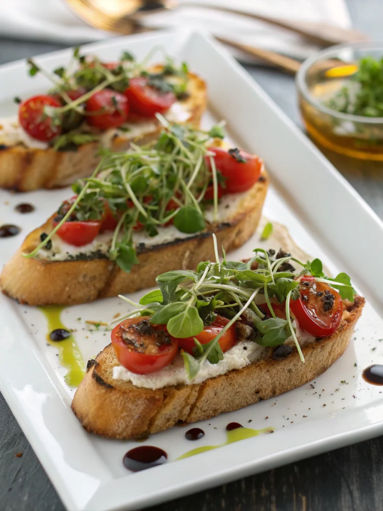 Microgreen Salad Crostini