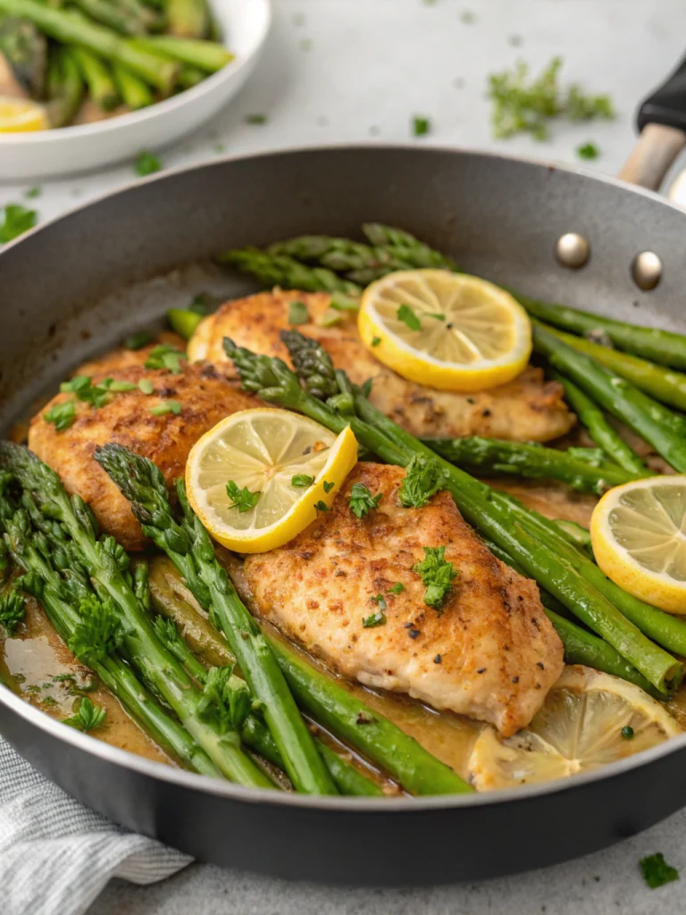 One-Pan Lemon Garlic Butter Chicken and Asparagus