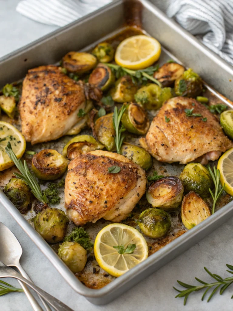 Sheet Pan Chicken Thighs and Brussels Sprouts