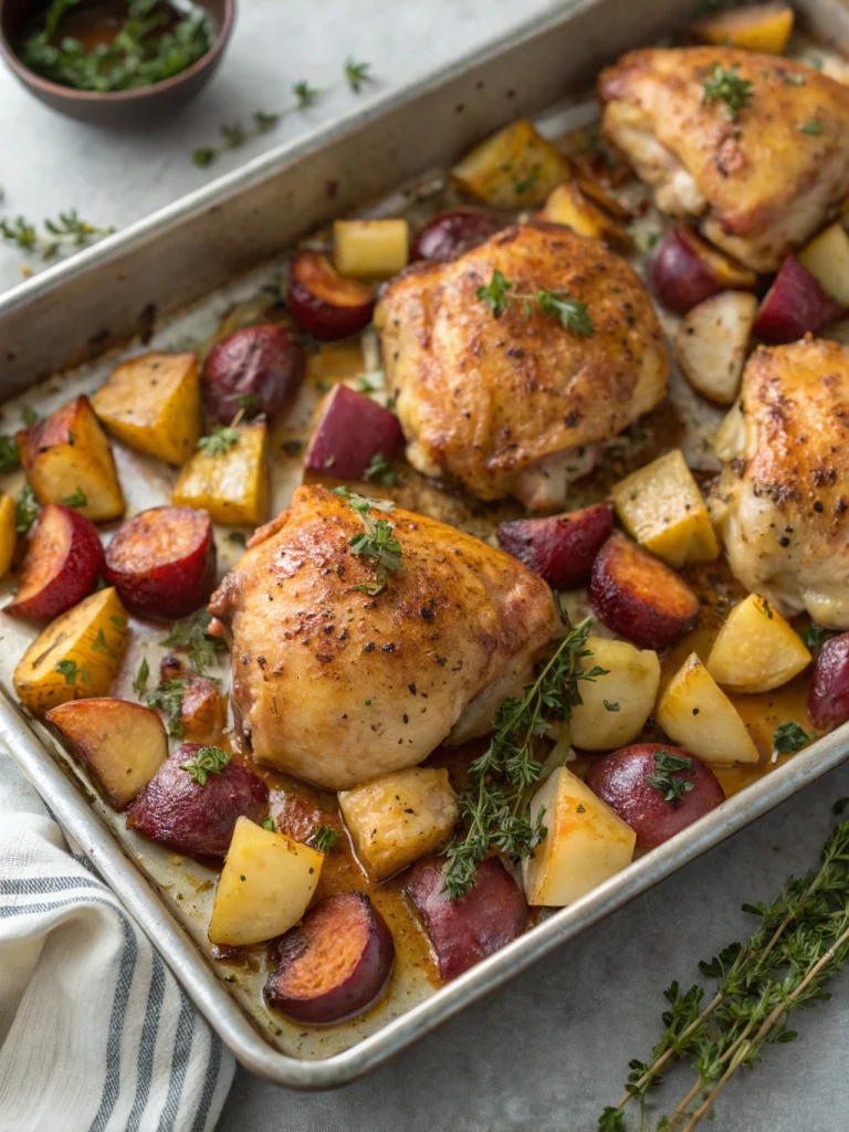 Sheet Pan Chicken Thighs and Potatoes