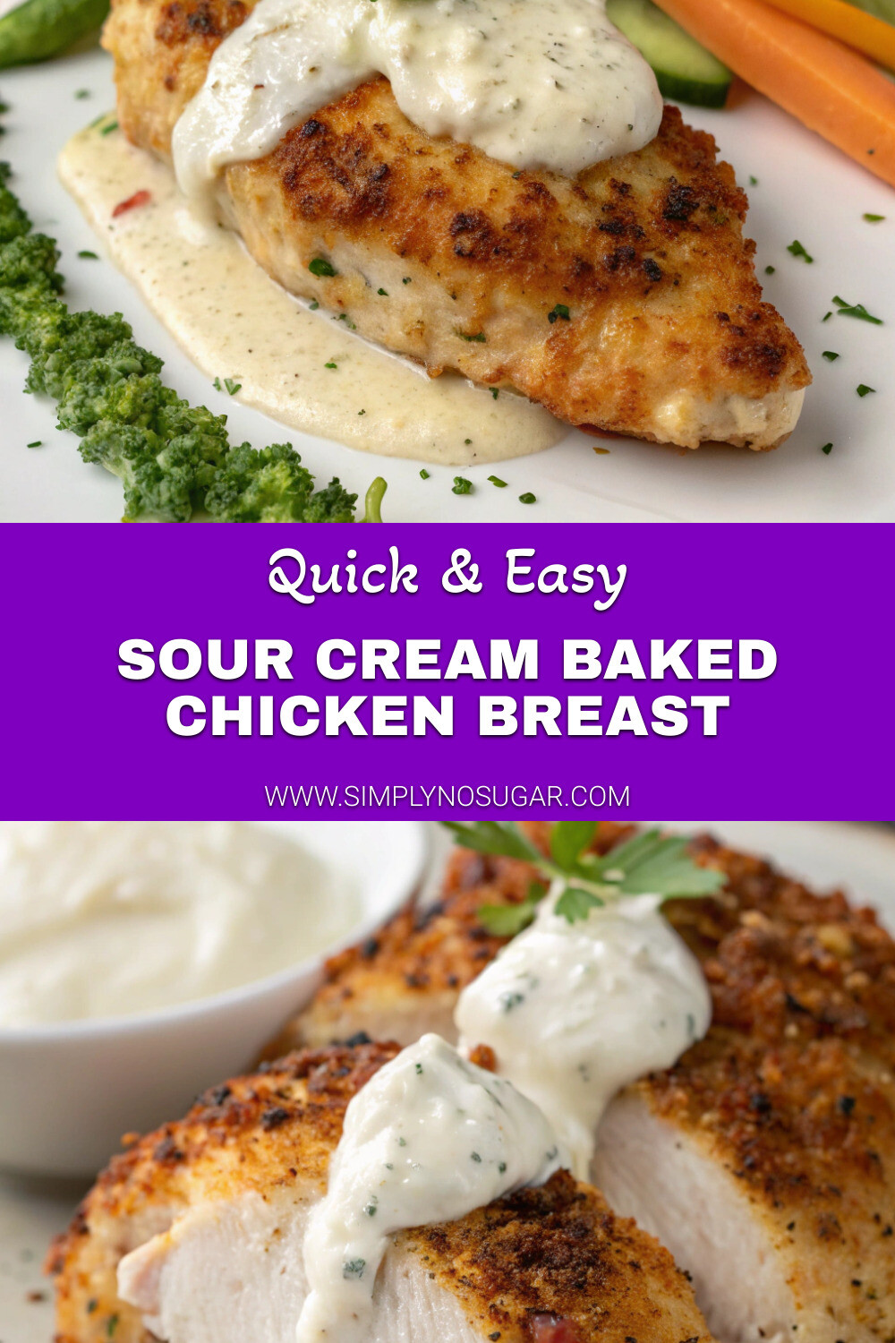 Sour Cream Baked Chicken Breast Pinterest Image