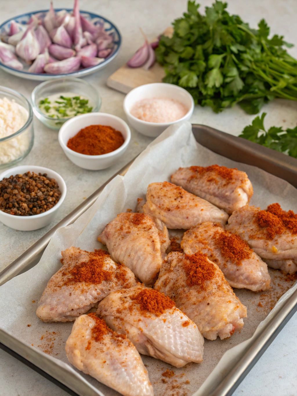 Ingredients for Spicy Baked Chicken Wings