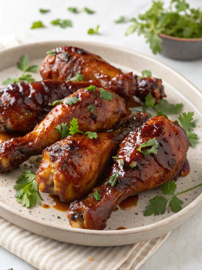 Sticky BBQ Baked Chicken Drumsticks