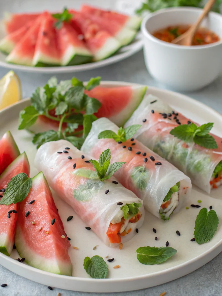 Watermelon Vietnamese Salad Rolls