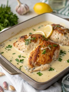 White Wine Cream Sauce Baked Chicken